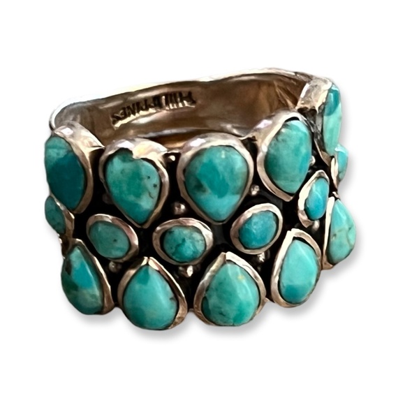 Jewelry - NEW - Turquoise & Sterling Silver Teardrop Bezel-Cut Ring - 6 1/2